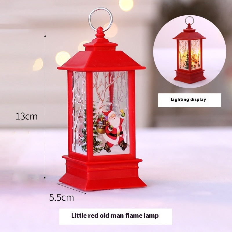 Christmas Portable Oil Lamp Santa Claus LED Night Lights Battery Powered Indoor Outdoor Hanging Lanterns Festive Party Decoration