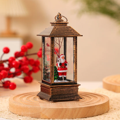 Christmas Portable Oil Lamp Santa Claus LED Night Lights Battery Powered Indoor Outdoor Hanging Lanterns Festive Party Decoration