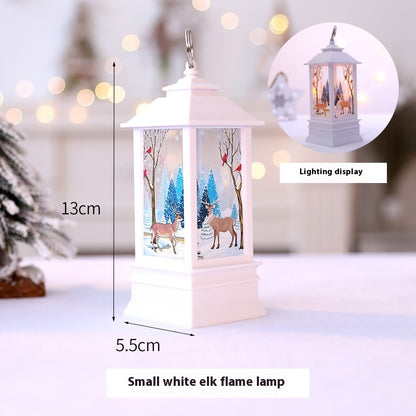 Christmas Portable Oil Lamp Santa Claus LED Night Lights Battery Powered Indoor Outdoor Hanging Lanterns Festive Party Decoration