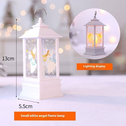 Christmas Portable Oil Lamp Santa Claus LED Night Lights Battery Powered Indoor Outdoor Hanging Lanterns Festive Party Decoration