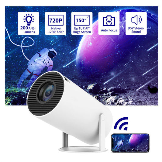 Portable 180° Home Projector with Auto Focus - Compact & Perfect for Home Entertainment