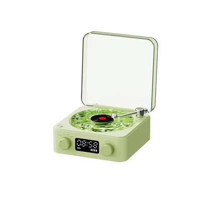 Retro Turntable Speaker with Bluetooth 5.0 & RGB Projection Lamp – Vinyl Record Player Stereo Sound